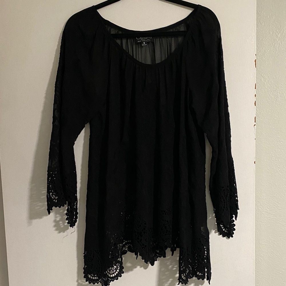 Yvonne LeFleur sheer dress blouse